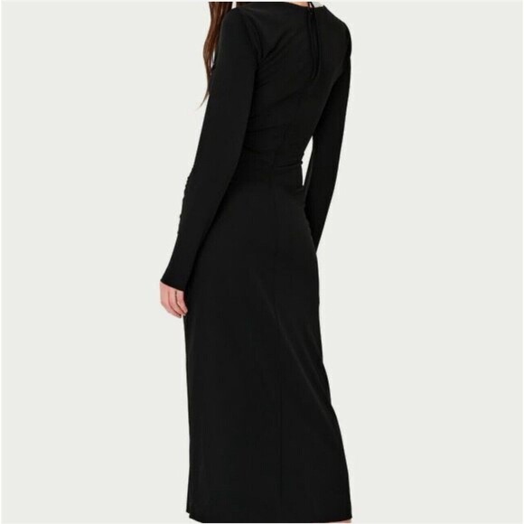 NICHOLAS Nadia Bandeau Halterneck Ruched Dress In Black Sz 6 New - Picture 2 of 9